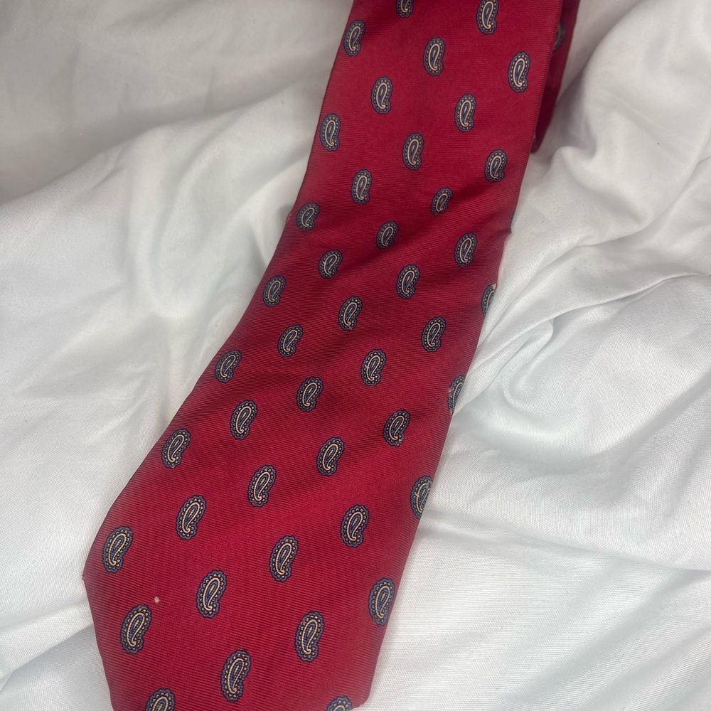Christian Dior Red Paisley Men's Tie